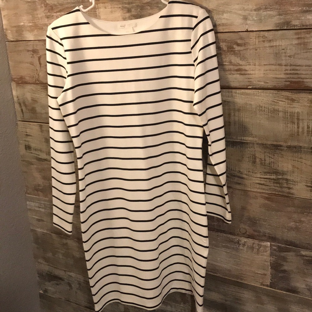 Stripped white dress.